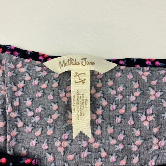 Matilda Jane Eyelet Snow Globe Peasant Tunic Floral Blouse Large - Picture 5 of 6